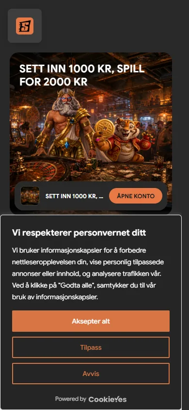 Svidd Casino: Forsiden, 2026-10-16.